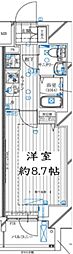 レガリス亀戸 1Kの間取図画像