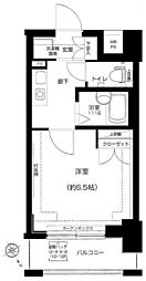 メインステージ門前仲町 1Kの間取図画像