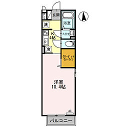 メゾンクロッシー 1Kの間取図画像