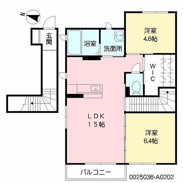 エントピア若葉　III A0202｜熊本県熊本市東区若葉６丁目(賃貸アパート2LDK・2階・62.97㎡)の写真 その2