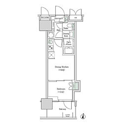 ブルックサイドレジデンス木場 1DKの間取図画像