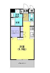 ルオーゴ 3階ワンルームの間取り