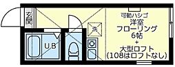 ユナイト岡沢マックスタイラー ワンルームの間取図画像
