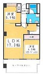 ペンタエマーブル 2階2LDKの間取り