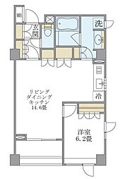 Brillia ist 代々木上原 2階1LDKの間取り