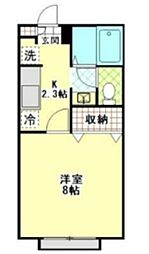 ラフィーネ篠原東 1Kの間取図画像