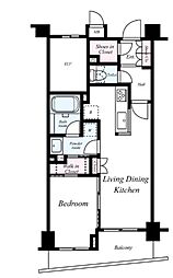 ラ・アトレ中板橋II 2階1LDKの間取り