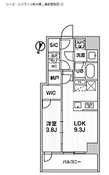 シーズンフラッツ新大塚 4階1LDKの間取り