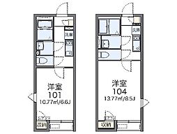 レオネクストバーゼマッローネ 1Kの間取図画像