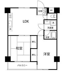都営新宿線 篠崎駅 徒歩2分の賃貸マンション 7階2LDKの間取り