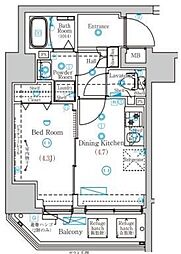 ＭＩＮＤ両国 2階1DKの間取り