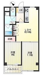 第二伊藤ビル 2LDKの間取図画像