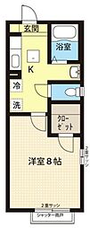 エクセルハイツ 1階1Kの間取り