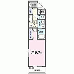 ウィンロードII 1Kの間取図画像