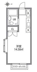 東京メトロ丸ノ内線 中野新橋駅 徒歩4分の賃貸アパート 2階ワンルームの間取り