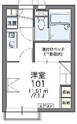 レオパレスショールマーシュ 1Kの間取図画像