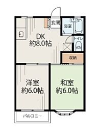 メゾン・ルピネス 2DKの間取図画像