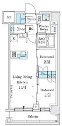 J.GRANCourt品川西大井EAST 2LDKの間取図画像