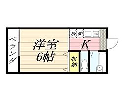 サニーコート 1Kの間取図画像