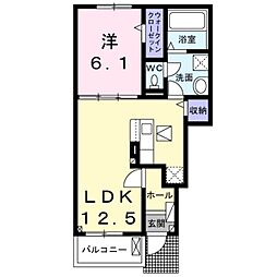 細木マンション 1LDKの間取図画像