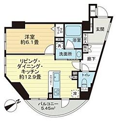 ルピナス用賀 1LDKの間取図画像
