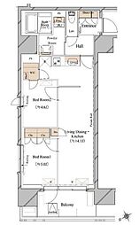 ブランシエスタ浅草蔵前 12階2LDKの間取り