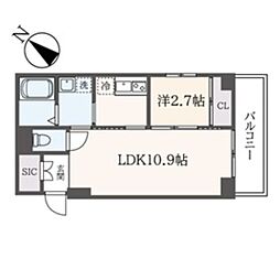 Noblesse横濱蒔田 1LDKの間取図画像