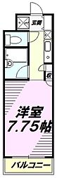 S-FORT八王子 1Kの間取図画像