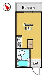 トップ中野第2 3階ワンルームの間取り