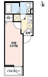 esperanza 八広 2階1Kの間取り