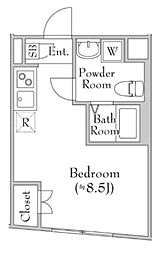 RAMIi 上池台 4階ワンルームの間取り