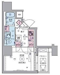 リヴシティ横濱生麦 6階1Kの間取り