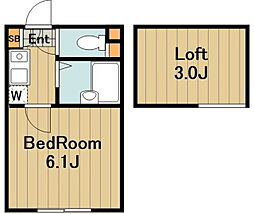 プレシャス相模原 1階1Kの間取り