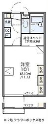 レオパレスマルベリーランチB 1Kの間取図画像
