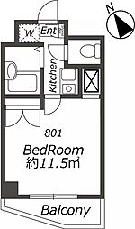 シャトレ21大手門 ワンルームの間取図画像
