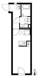 the GINZA east 2階1Kの間取り