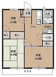 ファミールケイＡ 1階3DKの間取り