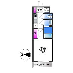 ファーストフィオーレ大阪城イースト 1Kの間取図画像