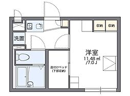 レオパレスマツバラ2009 2階1Kの間取り