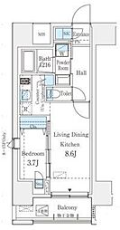 PRIMERESIDENCESHIBUYA 1LDKの間取図画像