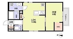 プレジオ明大前 2階1LDKの間取り