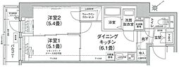 アイルノヴェル駒込 2DKの間取図画像