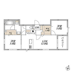 クシネシャトン 2LDKの間取図画像