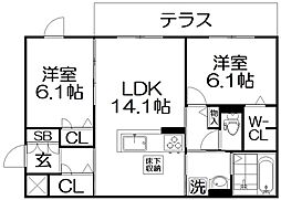Emouvoir 2LDKの間取図画像