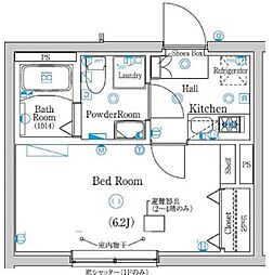 ラフィスタ品川西大井 1Kの間取図画像