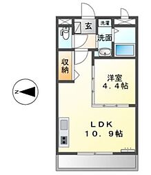 リサミィー壱番館 1LDKの間取図画像