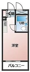 ハイシティ三軒茶屋第2 5階ワンルームの間取り