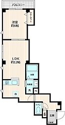 JR山手線 田端駅 徒歩10分の賃貸マンション 3階1LDKの間取り