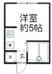 ライフガーデン野方II 1階ワンルームの間取り