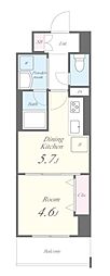 ルーツ両国東京 1DKの間取図画像